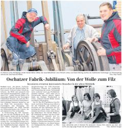Harald Müller erzählt über die Maschinen und Historie der Oschatzer Filzfabrik.