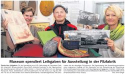 Museum spendiert Leihgaben für Ausstellung in der Filzfabrik