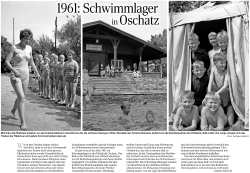 Artikel in den Oschatzer Heimatgeschichten über das Schwimmlager 1961 in der Oschatzer Filzfabrik.